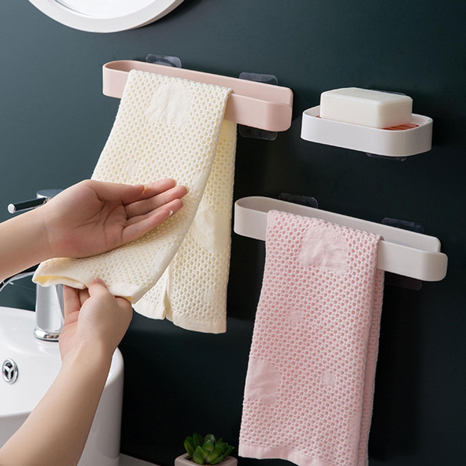 Multifunctional Bath Towel Holder Wall Storage Rack Hanging Storage Shelf for Kitchen Bathroom