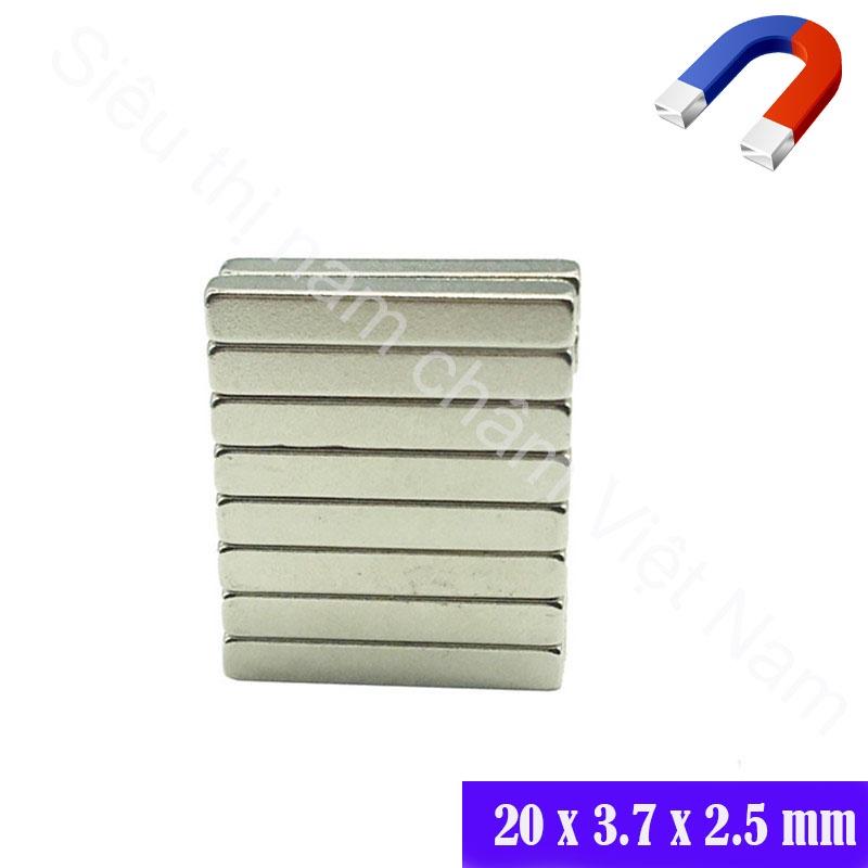 Nam châm chữ nhật 20x3.7x2.5mm set 10 viên nam châm vĩnh cửu siêu mạnh