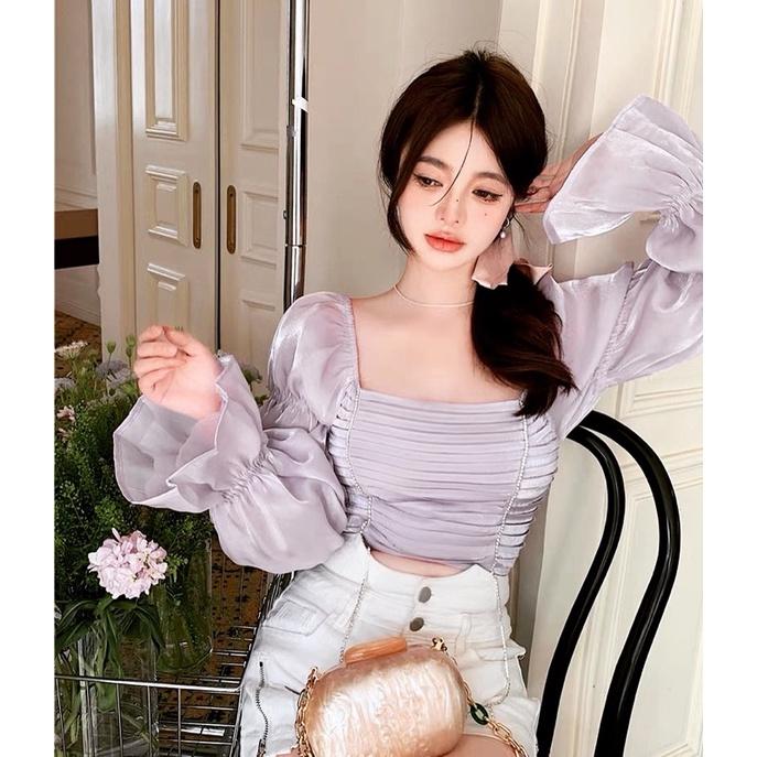 Áo đính đá phong cách tiểu thư