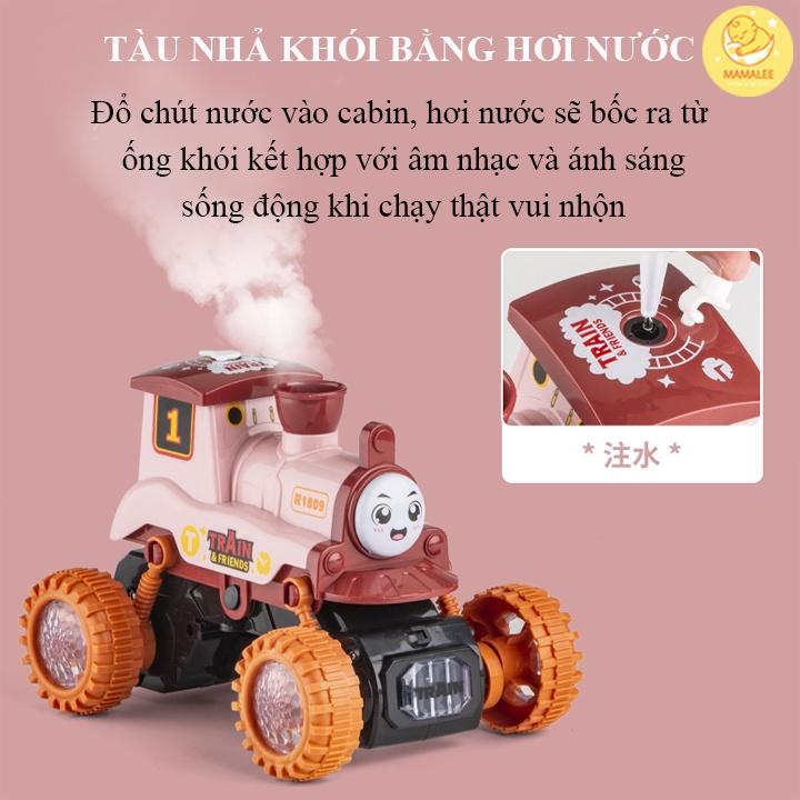 Đồ Chơi Xe Lửa Thomas Chạy Pin - Phát Nhạc Phát Sáng Bốc Đầu Nhún Nhảy Xoay 360 Độ