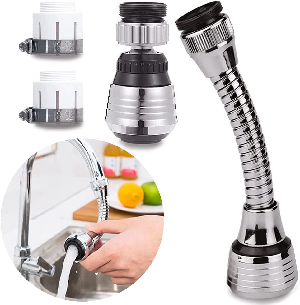 Vòi Nước Xoay 2 Cái, Đầu Vòi Bếp Có Thể Di Chuyển 360 Độ, Bình Xịt Bộ Lọc Đầu Vòi Hoa Sen Có Thể Điều Chỉnh 2 Chế Độ, Máy Sục Khí Nhà Bếp, Vòi Bếp, Mở Rộng Vòi Bếp