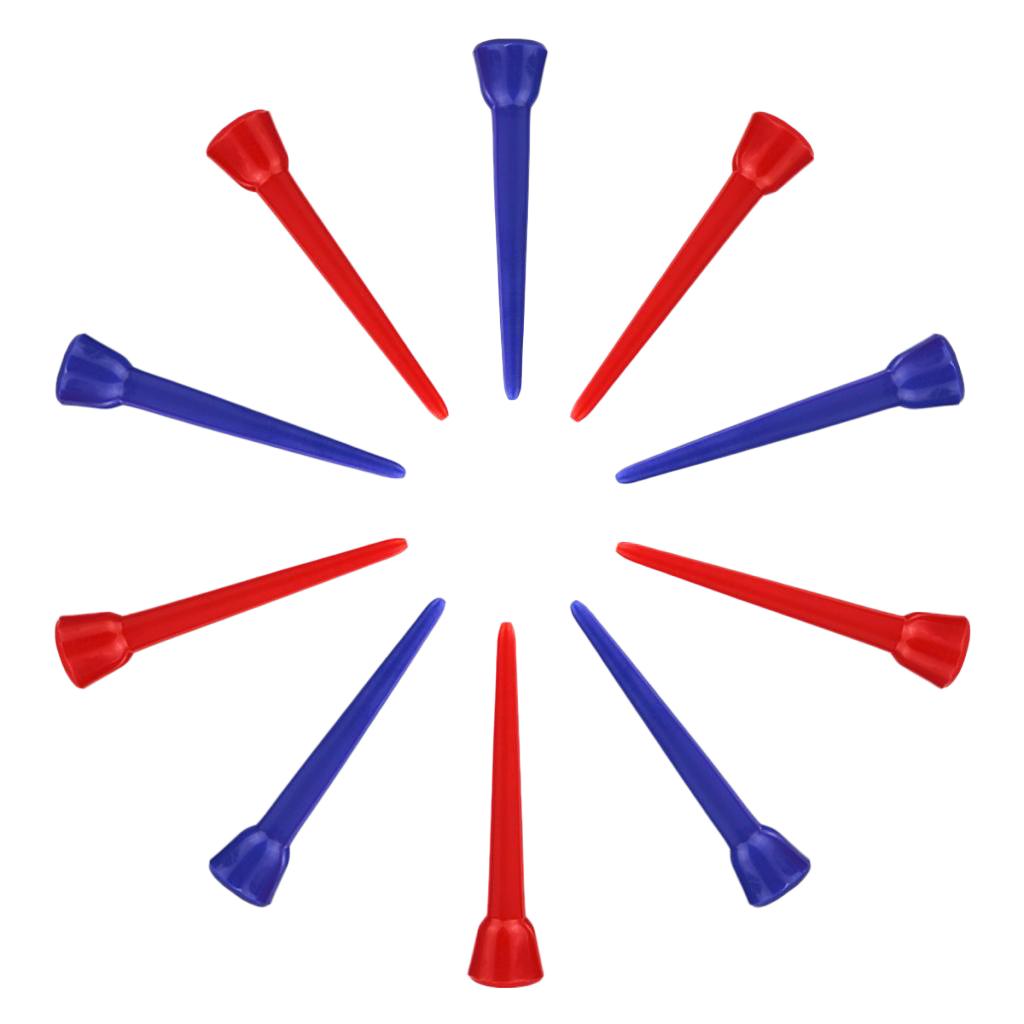 10pcs Unbreakable Golf Tees Low Friction Plastic Nails Mixed Color