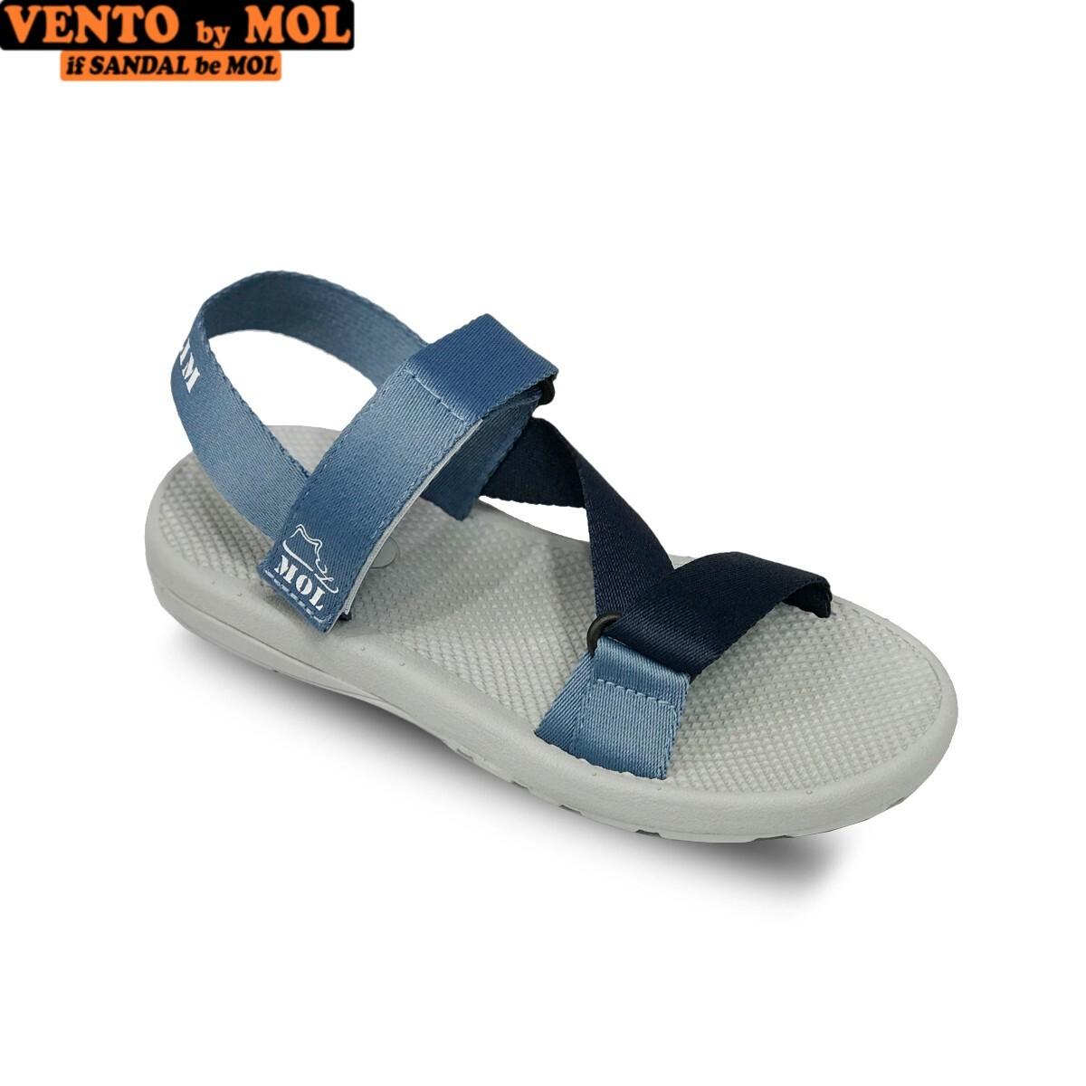 Giày sandal unisex nam nữ quai chéo vải dù đế mõng Slim có quai hậu cố định hiệu MOL mang đi học du lịch MS1166P