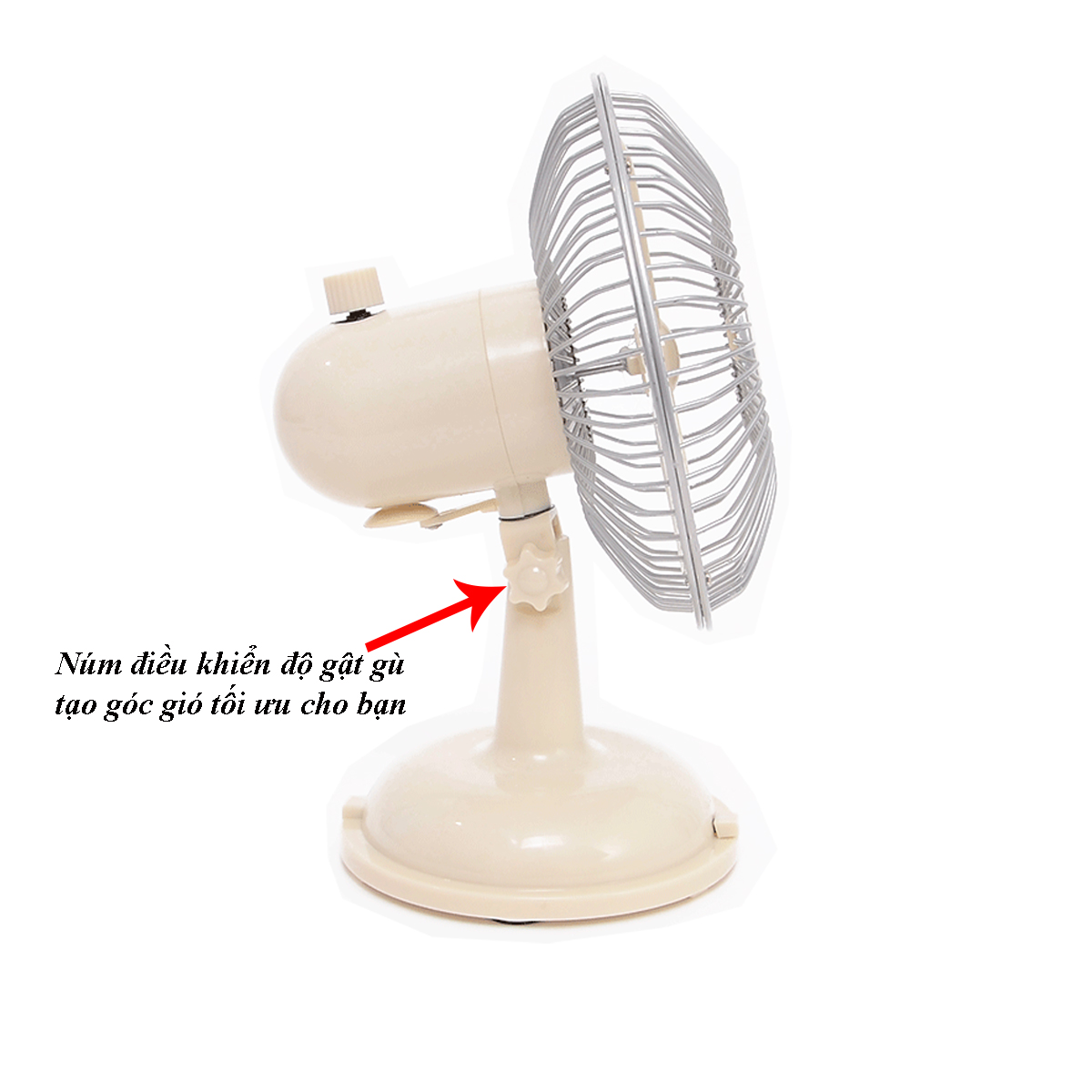 Quạt sạc USB super mini 2 chế độ gió MINIGOOD RETRO ELECTRIC FAN  phong cách Hàn Quốc hàng chính hãng - màu ngà voi - DMCTB181