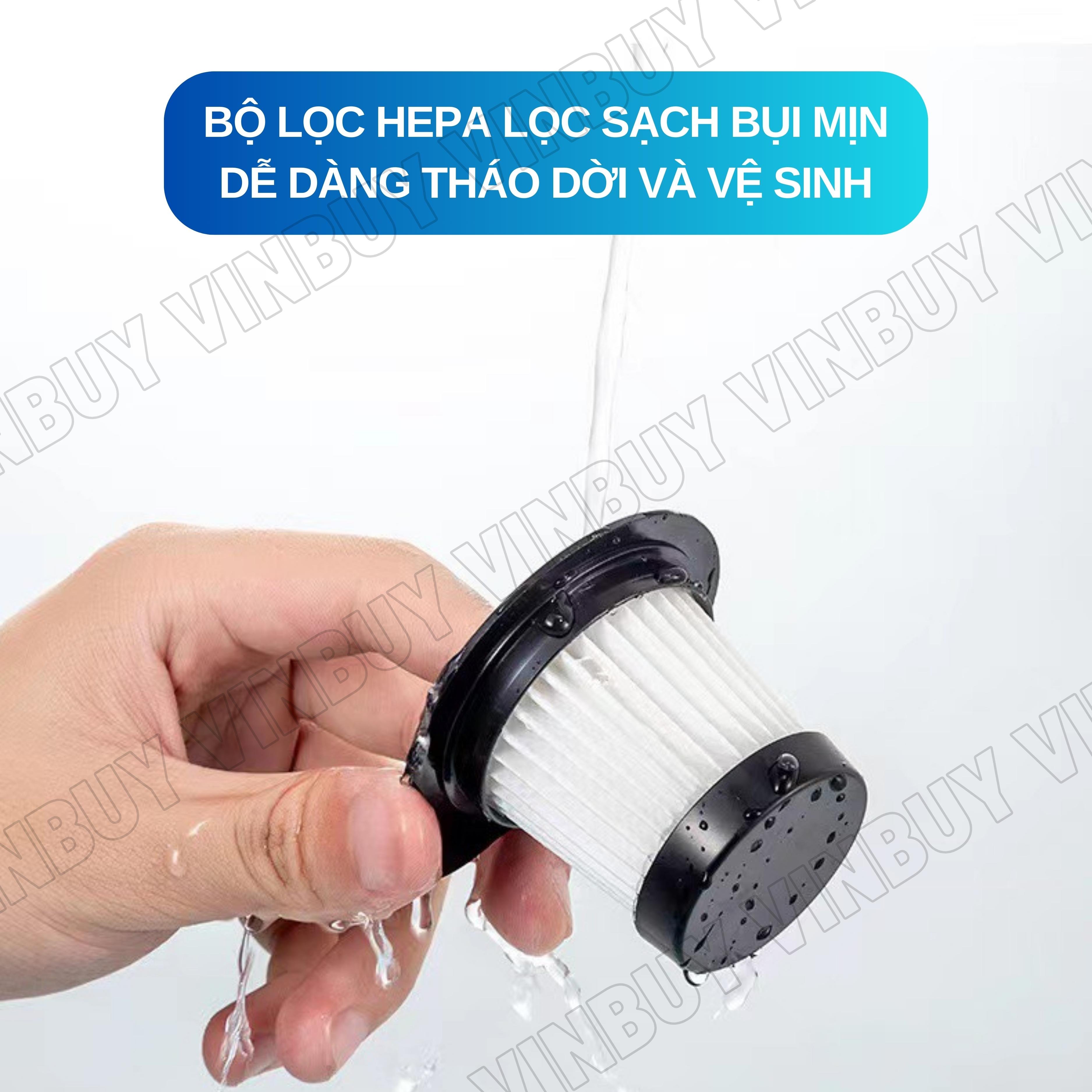 Máy Hút Bụi Cầm Tay Không Dây VinBuy Sử Dụng Pin Sạc, Vacuum Cleaner Đa Năng Lực Hút Mạnh Mẽ 18000PA, Máy Hút Bụi Ô Tô, Máy Hút Bụi Gia Đình - Hàng Chính Hãng