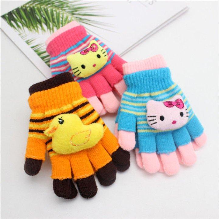 Găng Tay Len 2 Trong 1 Hình Thú Cực Cute Cực ấm Cho Bé Gái, Bé Trai, kiểu Hàn Quốc Làm Từ Chất Liệu Len Xù Mềm Mại,nhẹ