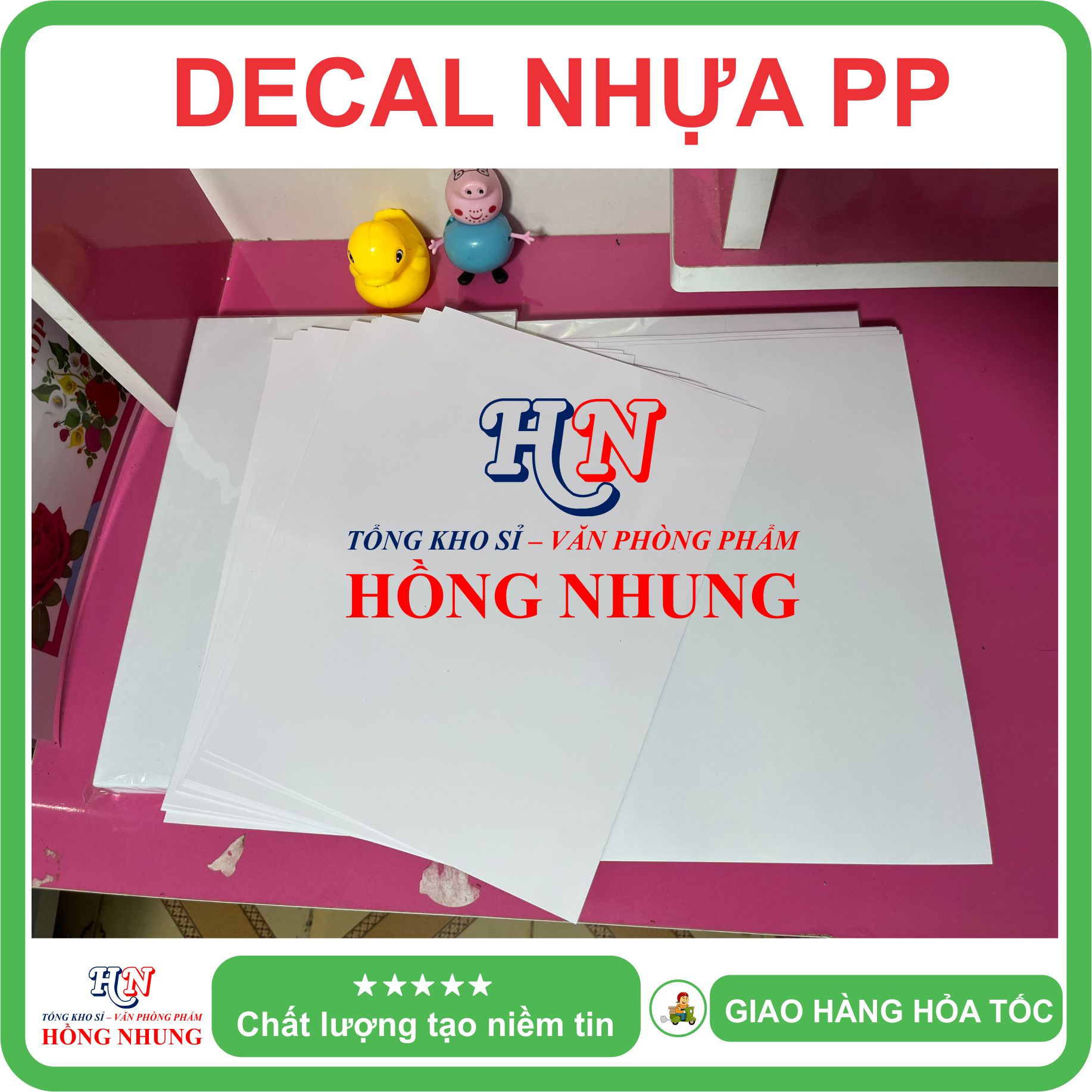 [In Laser] Xấp 50 Tờ Decal nhựa PP chịu nhiệt A4 - Giúp Bạn In Tem Nhãn, Ghi Chú, Hay Bìa Nhãn Bưu Phẩm