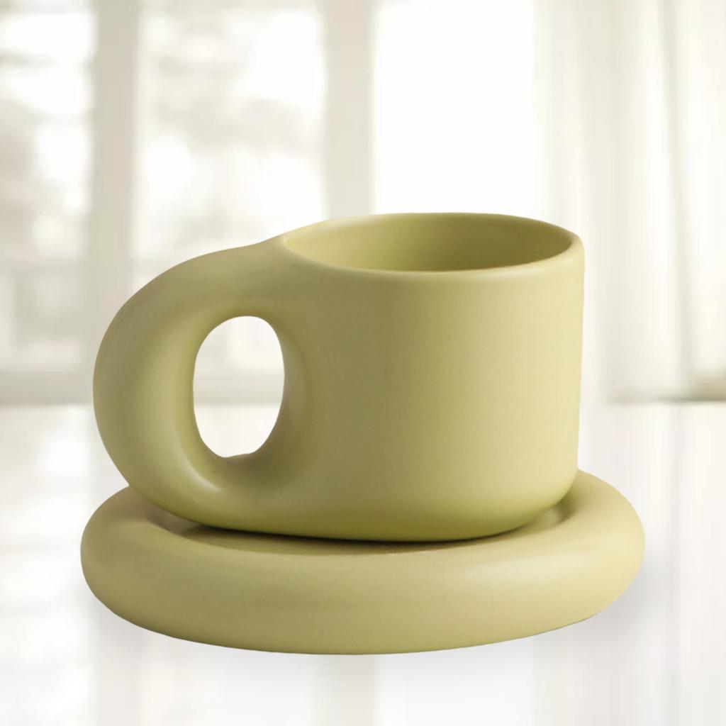 Ceramic Mug  Handle Coffee Mug Drink Cup  Green