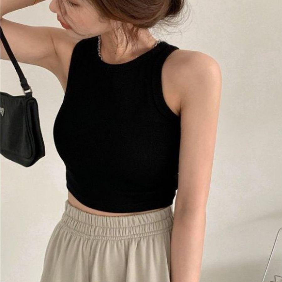 Áo croptop ba lỗ body ESHOP chất thun tăm gân đẹp,áo balo croptop nữ basic kiểu ôm bigsize mùa hè tập gym thể thao AT01