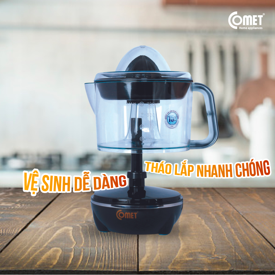 Máy vắt cam Comet CM9924 – Dung tích 0.7L, công suất 40W, xoay 2 chiều – Hàng chính hãng, bảo hành 12 tháng