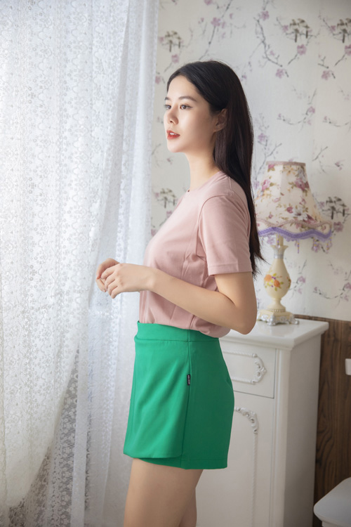 Quần váy xanh hai tà Hoa Việt