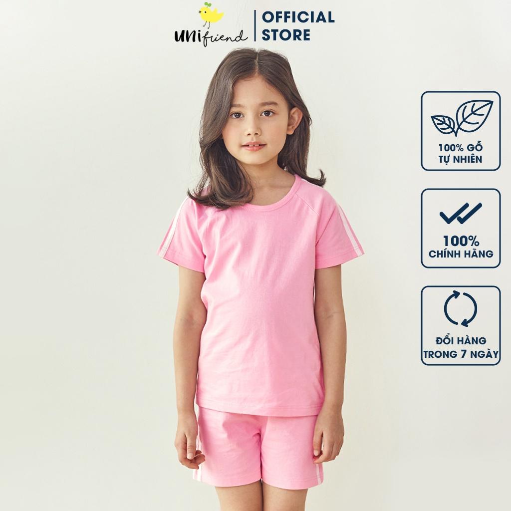 Đồ bộ ngắn tay mặc nhà cotton mịn cho bé gái U3047 - Unifriend Hàn Quốc, Cotton Organic