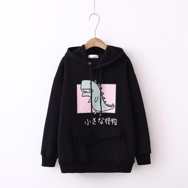 Áo hoodie nữ in hình khủng long