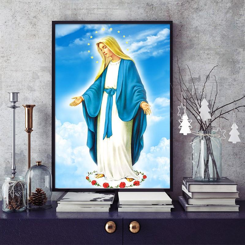 Tranh Đính Đá ĐỨC MẸ BAN ƠN . Kích Thước: 70cm x 50cm