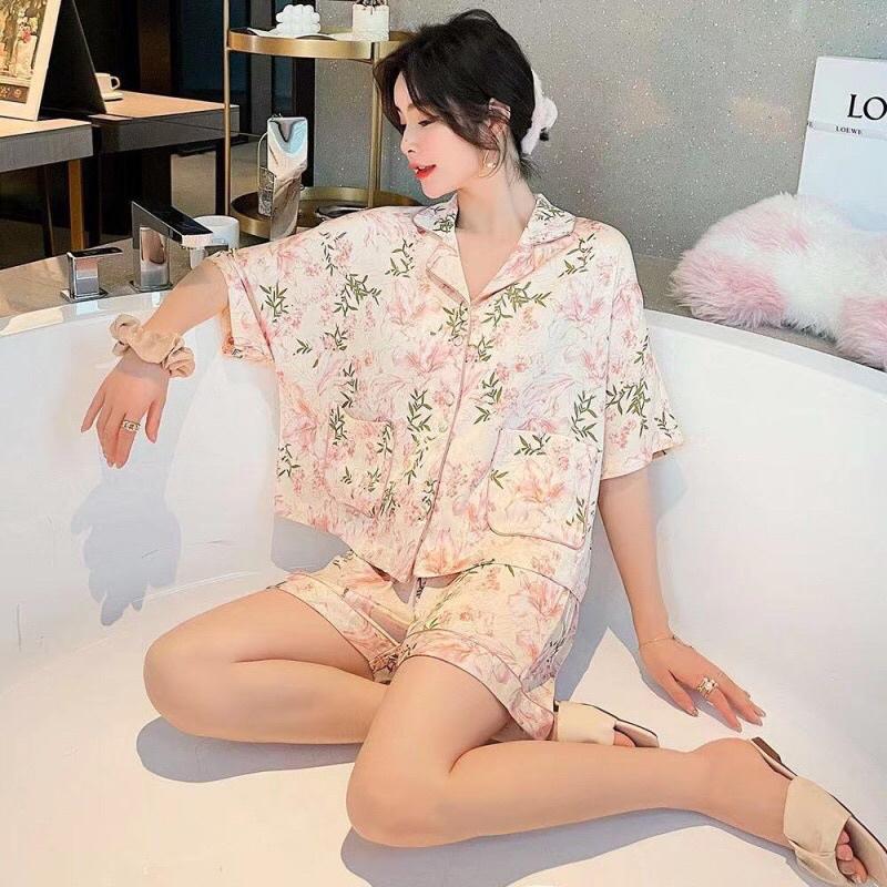 Bộ Lụa Mặc Nhà ️Đồ Ngủ Pijama Lụa Cao Cấp Siêu Mát Mềm Mịn - ELSA
