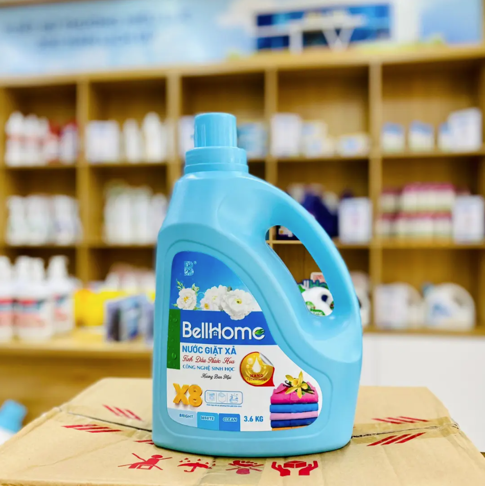 Nước Giặt Xả Công Nghệ Sinh Học Bell Home Xanh Hương Ban Mai 3,6KG