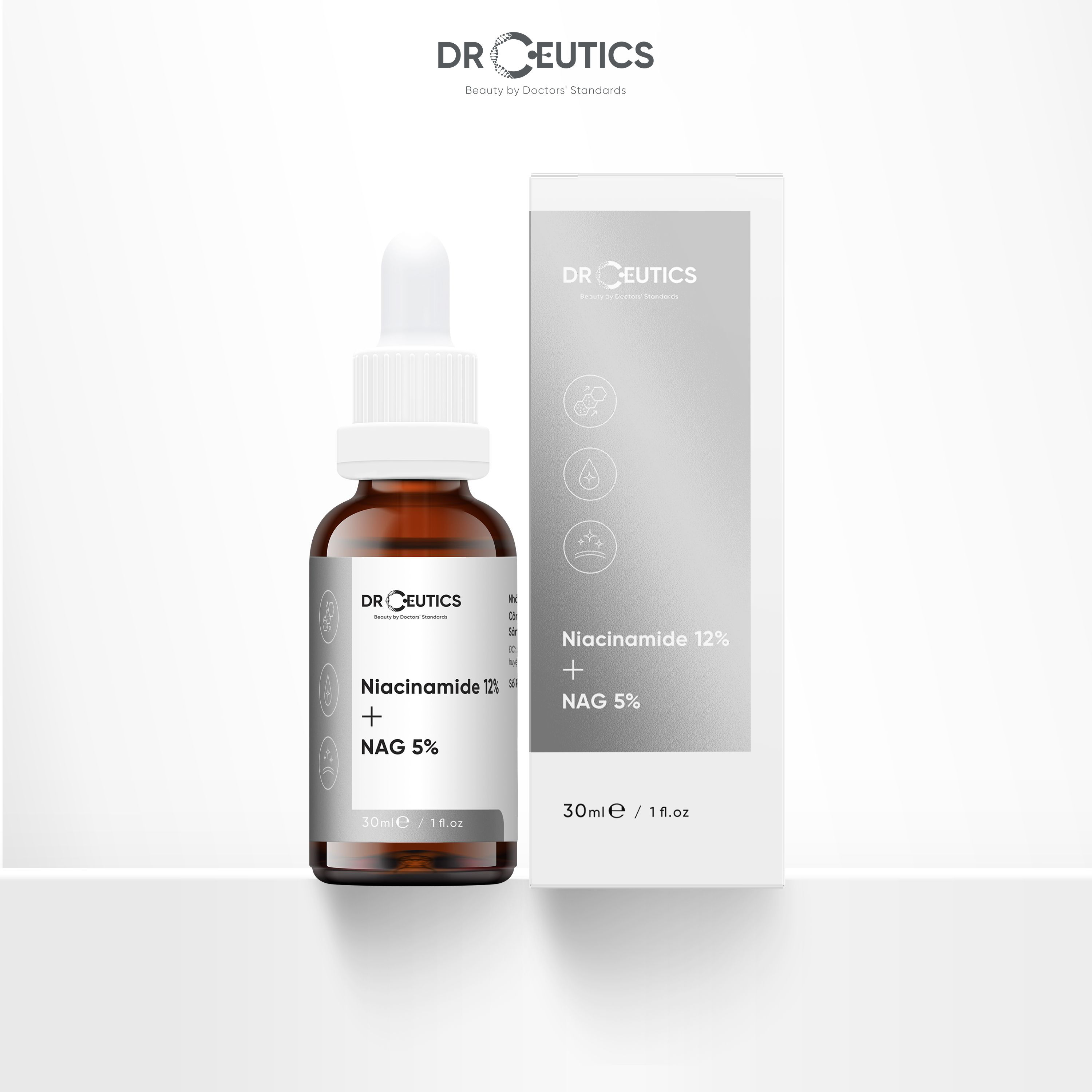 Tinh Chất Vitamin B3 DrCeutics Niacinamide 12% + NAG 5% Giảm Thâm Sáng Da Kiềm Dầu