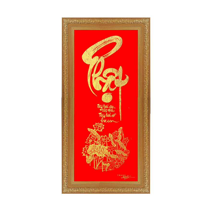 Tranh thư pháp dát vàng
