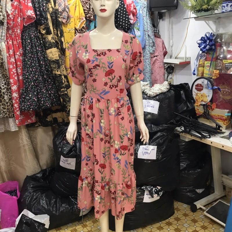 váy babydoll lụa mát đuôi cá form thoải mái mặc cực yêu freesize - váy maxi ái nhi