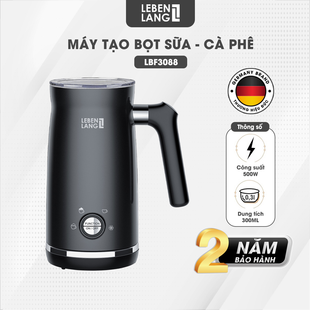 Máy tạo bọt sữa, cafe Lebenlang LBF3088, công suất 500W, dung tích 300ml, bảo hành 2 năm - hàng chính hãng