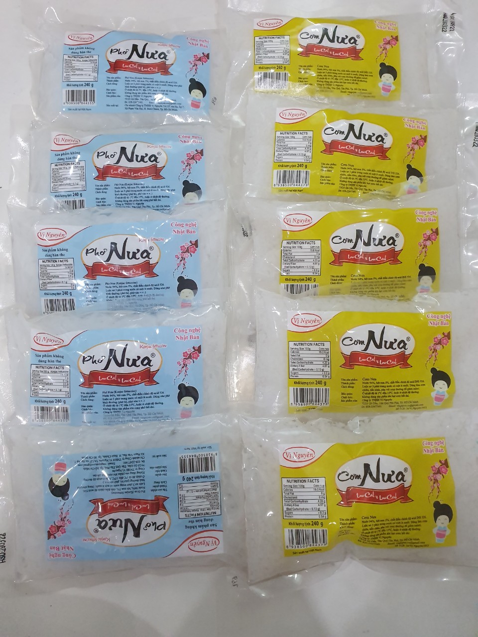 Combo 5 Gói Phở Nưa 5 Gói Cơm Nưa Vị Nguyên 240Gram