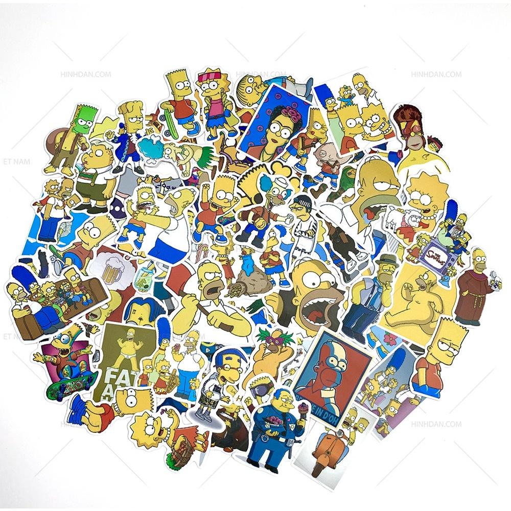 Sticker SIMPSON - THE SIMPSONS - Dán Trang Trí - Chất Liệu PVC Cán Màng Chất Lượng Cao Chống Nước, Chống Nắng, Không Bong Tróc Phai Màu