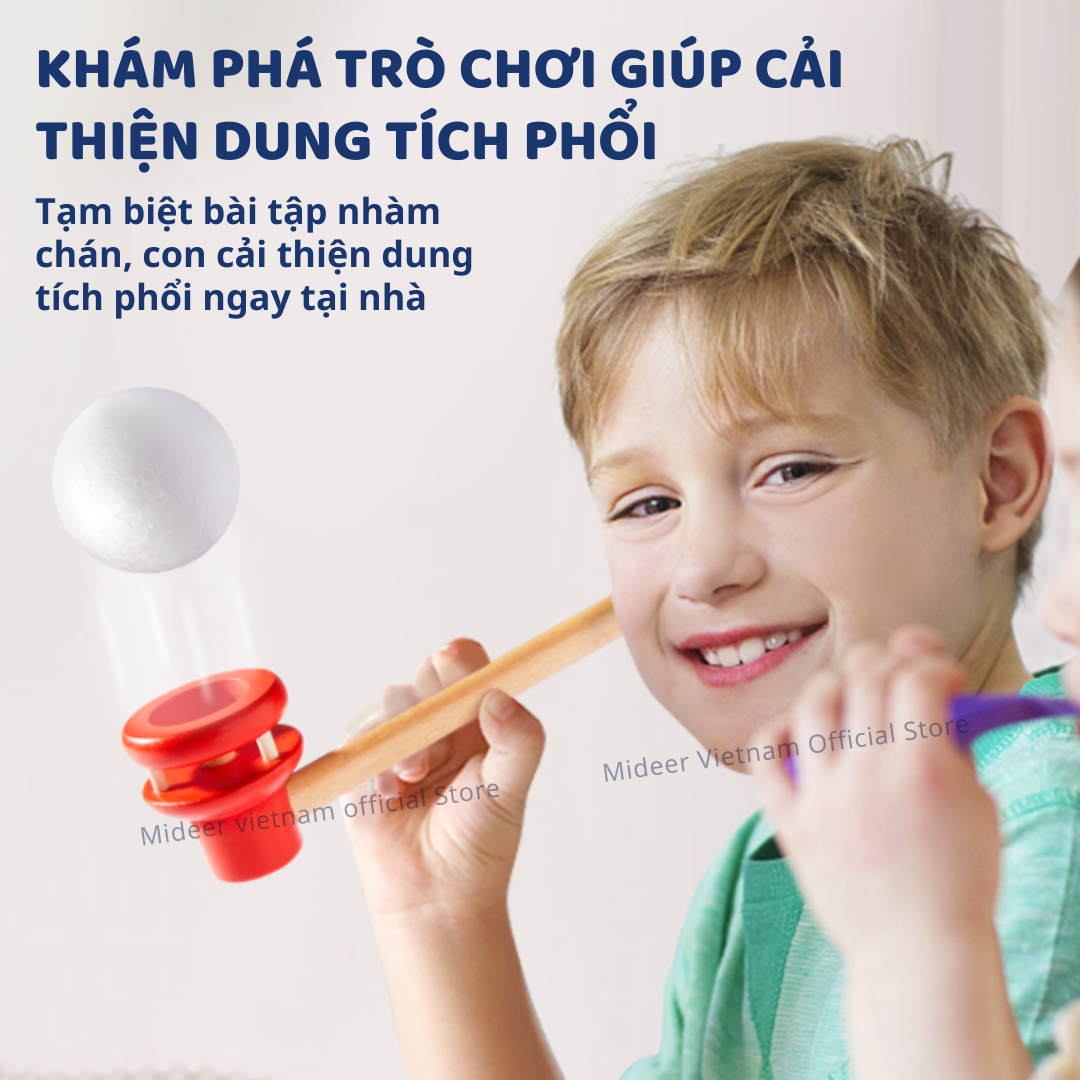 Bộ thổi bóng nổi Mideer Floating Ball Game, đồ chơi trí tuệ cho bé