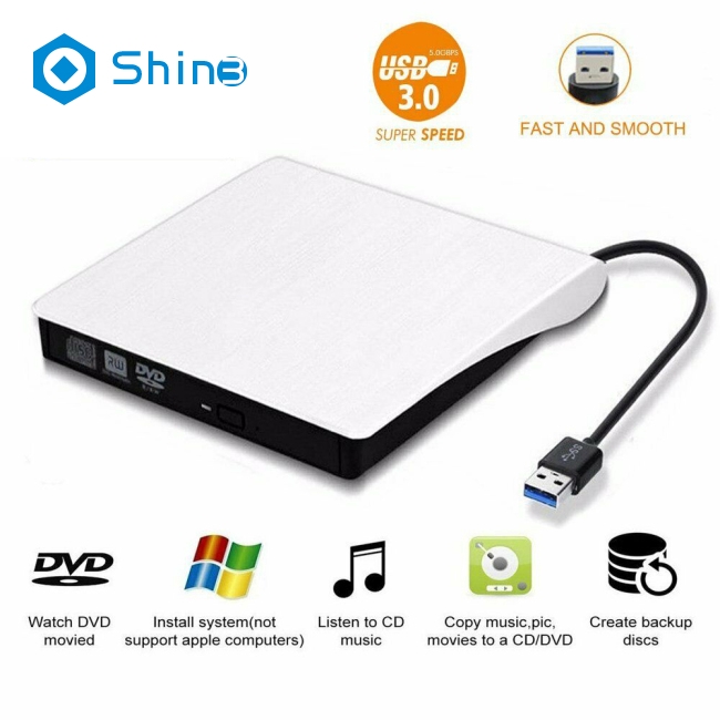 Ổ đĩa quang CD/DVD-RW cắm ngoài USB 3.0, Type-C cho PC, Macbook, Laptop, Đọc tốc độ Cao