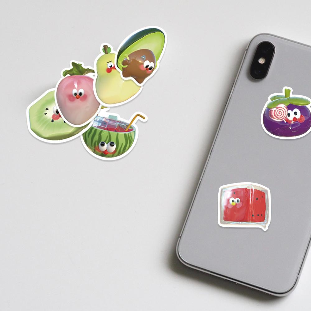 Sticker trái cây 3D hoạt hình cute trang trí mũ bảo hiểm,guitar,ukulele,điện thoại,sổ tay,laptop-mẫu S65