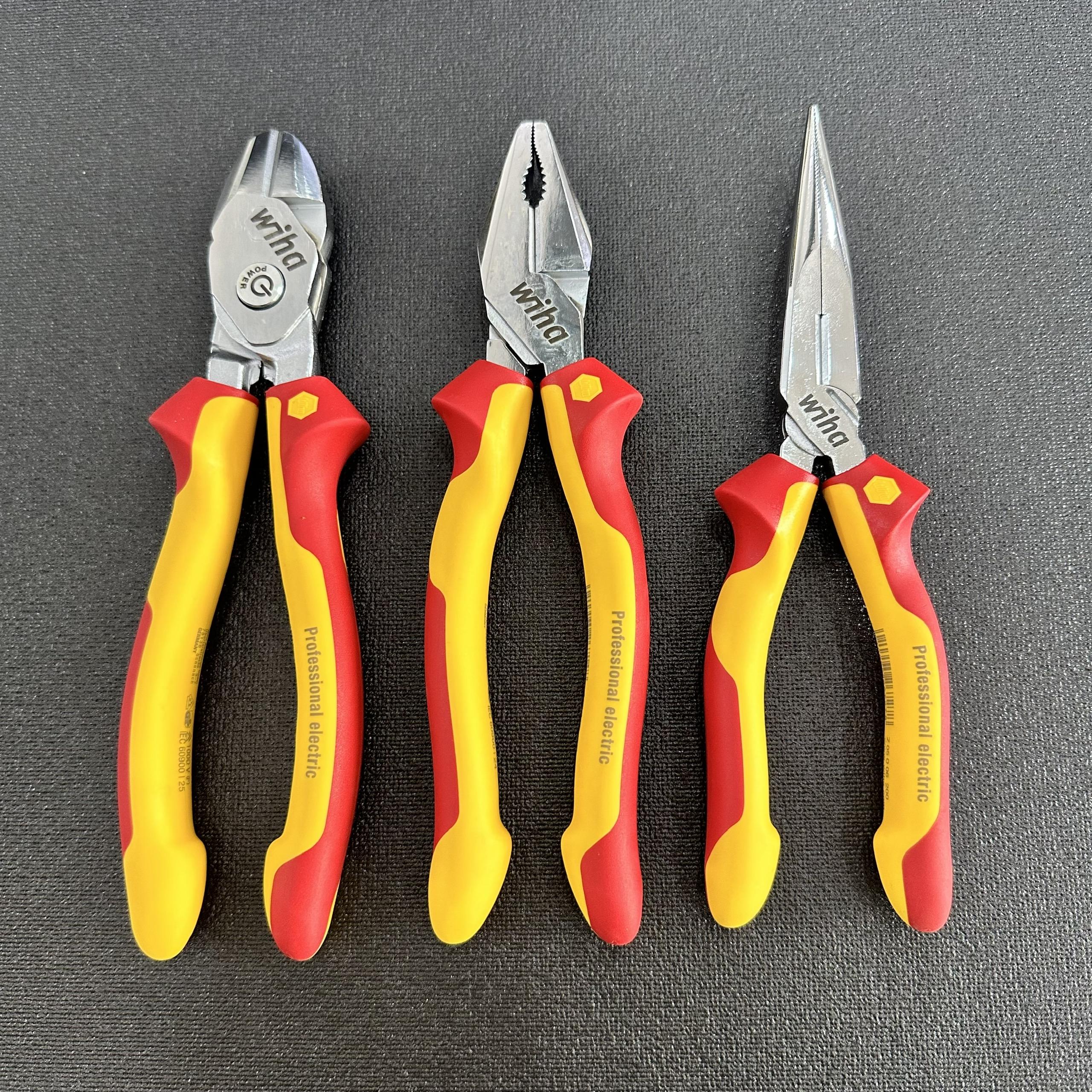 Bộ 3 kìm Wiha cách điện 1000V VDE trợ lực chuyên nghiệp (38191, 26714, 26727)