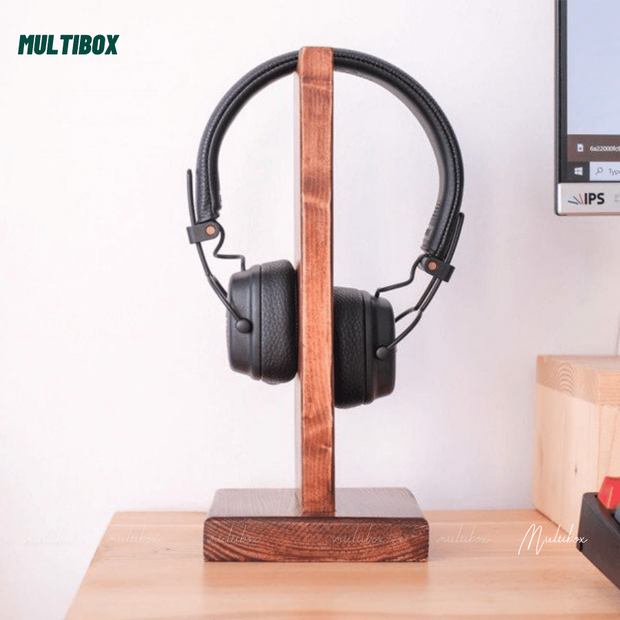 Giá Treo Tai Nghe Gỗ Hiện Đại Kiểu Dáng Tối Giản, Kệ Headphone Decor Góc Làm Việc