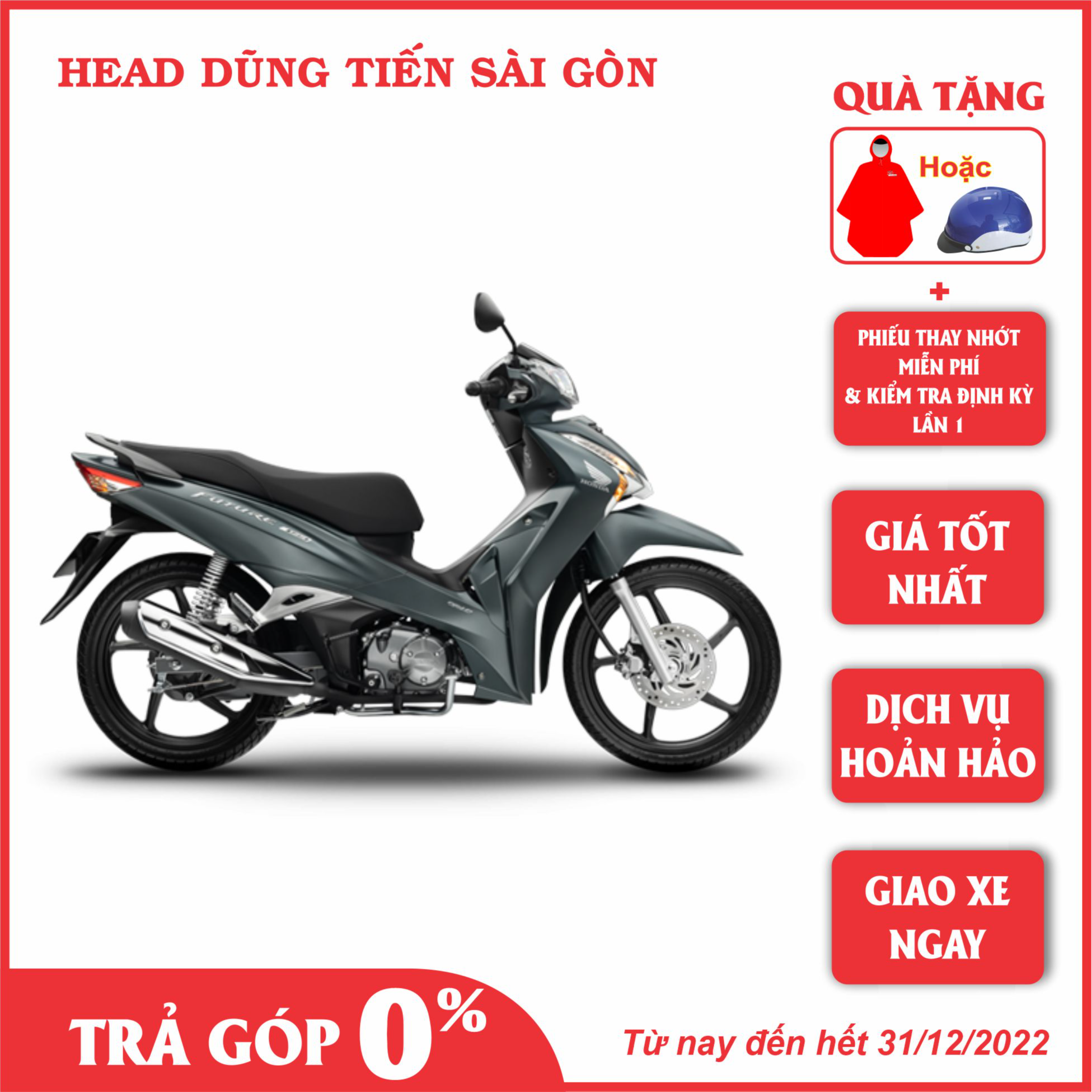 Xe Máy Honda Future Đặc Biệt 2022 (Phanh đĩa vành đúc) - Xanh Đen