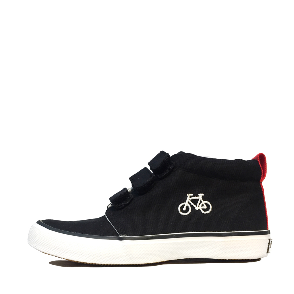 Giày bốt cổ lửng cho bé trai bé gái xuất dư, phong cách và cá tính với 3 quai dán chắc chắn - màu đen màu đỏ Bicycle Sr7