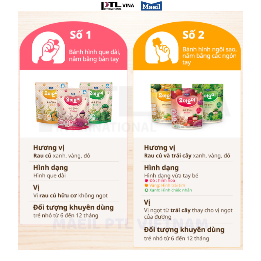 Bánh gạo ăn dặm Organic Yummy Yummy Yellow Stage 1 vị Bí ngô 25g