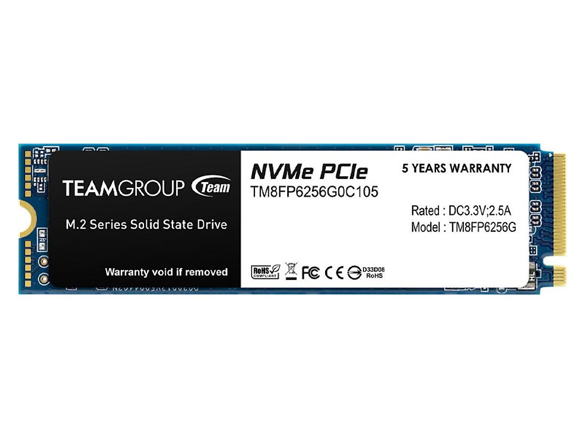 Ổ cứng M2 SSD Team 256GB NVMe MP33 ~ Gen 3x4 1800Mbps - Hàng chính hãng Viễn Sơn phân phối