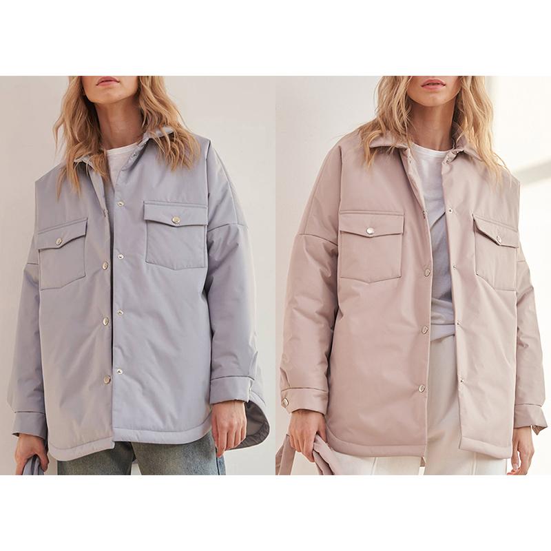 Túi Trước Parkas Thời Trang Nữ Phối Dây Áo Khoác Nữ Thanh Lịch Chắc Chắn Cổ Gập Cotton Áo Khoác Nữ Nữ