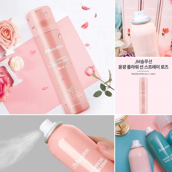 XỊT CHỐNG NẮNG TOÀN THÂN JM SOLUTION GLOW LUMINOUS FLOWER SUN SPRAY  180ml (Hoa Hồng)