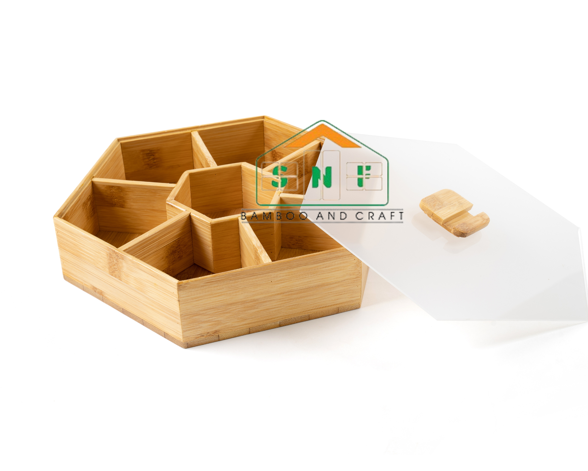 Khay Đựng Mứt Bằng Gỗ Tre Tự, Hộp Mứt Bánh Chưng 2023 MỚI- SNF Bamboo and Craft