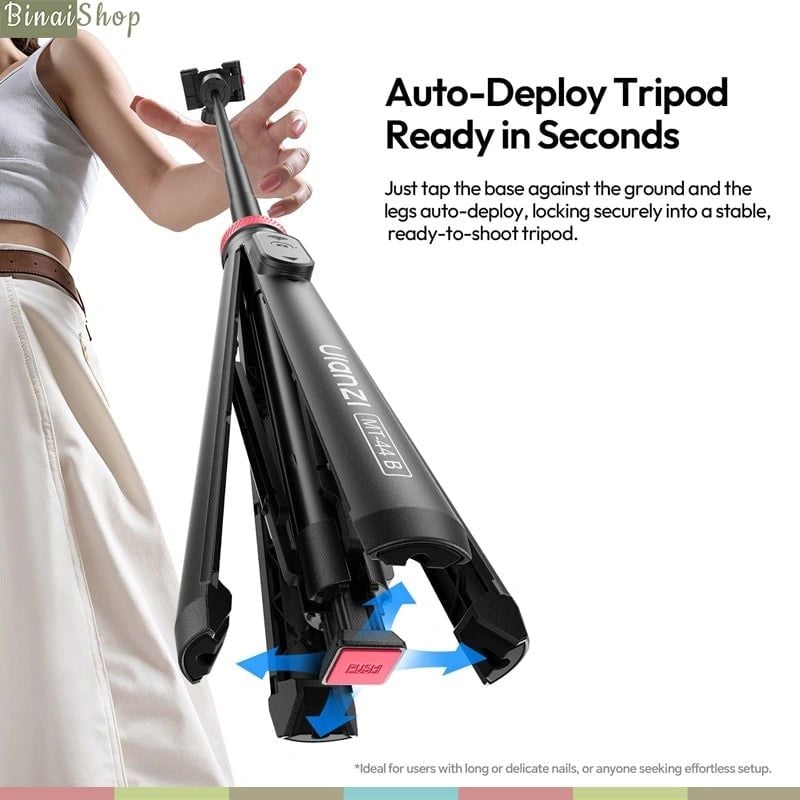 Ulanzi MT-44 - Tripod Mini Cho Máy Ảnh, Điện Thoại, Tải Trọng 1.5 Kg, Chiều Cao Tối Đa 109cm - Hàng chính hãng
