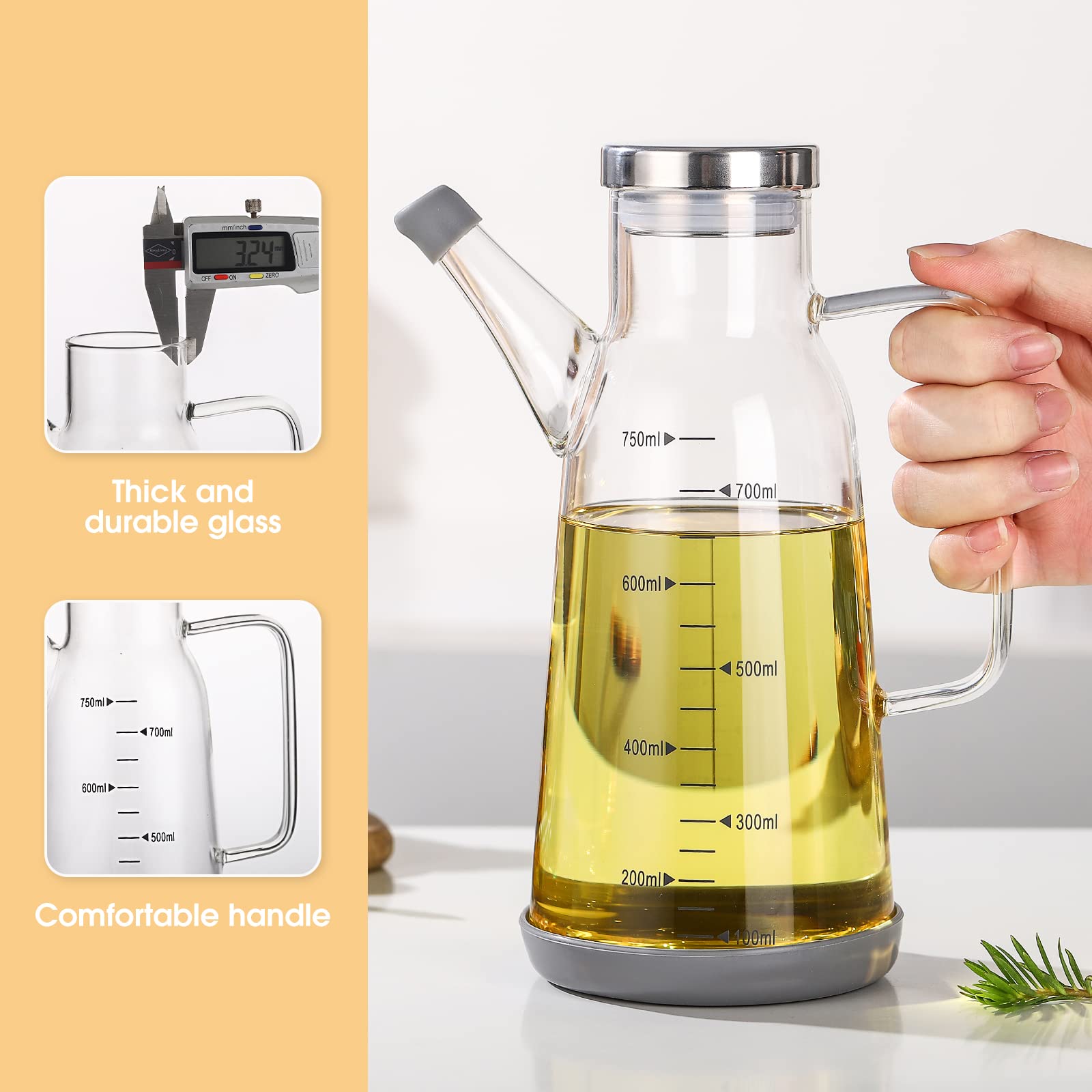 Bình đựng dầu, gia vị thủy tinh Borosilicate Glass Oil Bottle 750ml