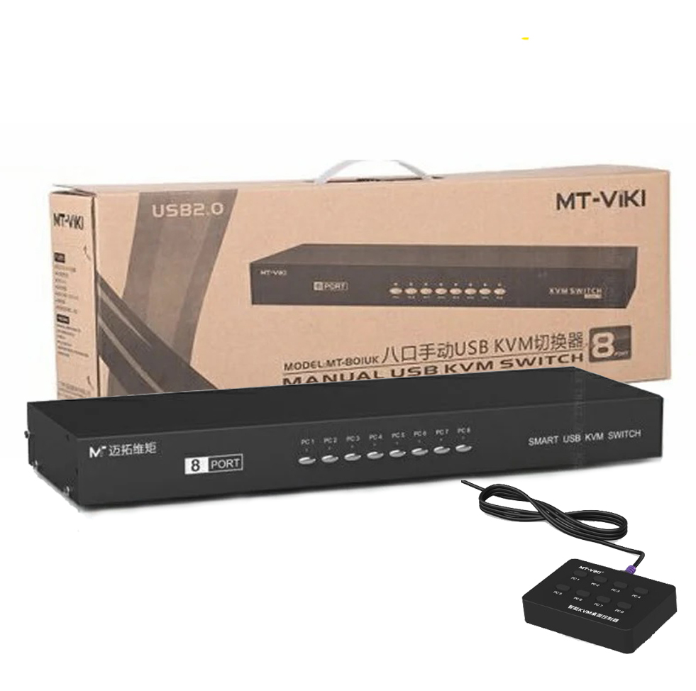 Bộ Switch KVM 8 PORT KVM VGA USB 1-8 MT-VIKI - 8 Máy Tính Ra 1 Màn Hình - Hàng Nhập Khẩu