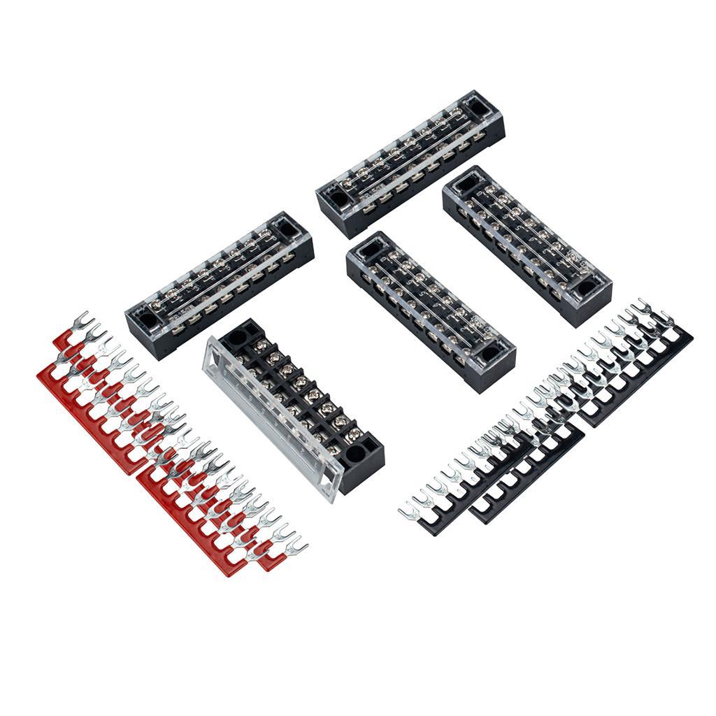 5Pcs 8 Position Dual Row Screw Barrier Terminal Block Terminal Barrier Strip