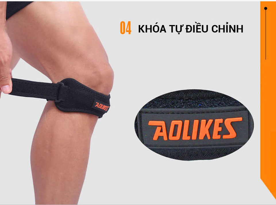 Đai bảo vệ đầu gối AOLIKES A-7918 đệm silicone hỗ trợ xương bánh chè Magnetic Knee Support Belt
