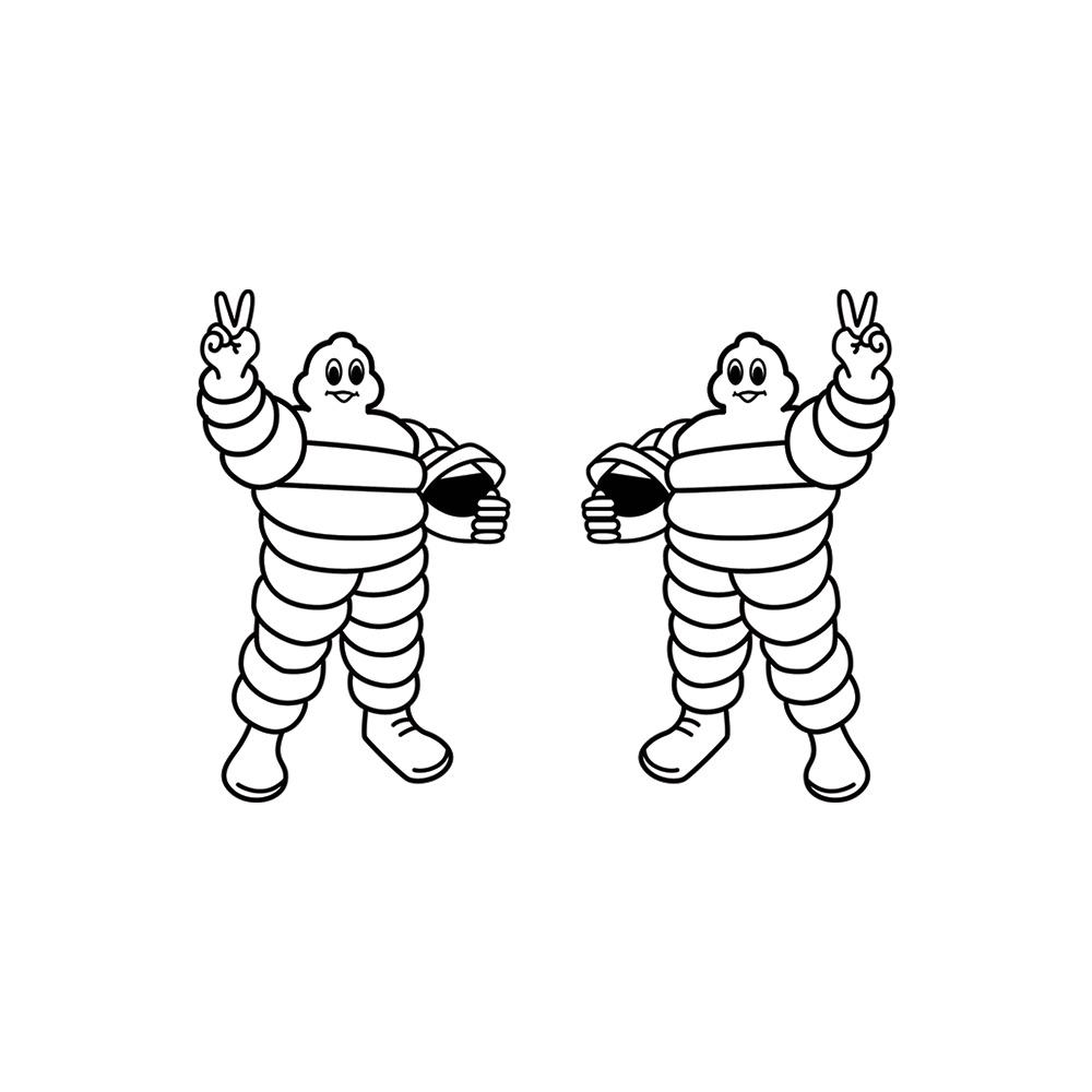 1 Cặp phản quang Lốp Michelin Người đàn ông Bibendum Sticker Dán kính chắn gió Ô tô Dán xe máy / Xe máy Decal trang trí