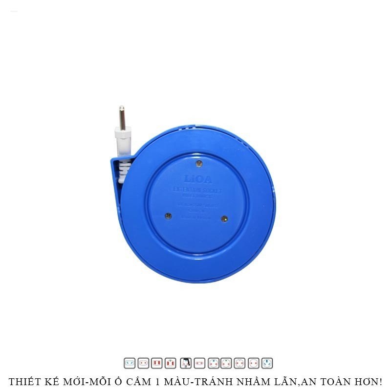 Ổ Cắm Điện - Ổ Cắm Kéo Dài Quay Tay Kiểu Đĩa Bay Mini OQMN3-3 Dây 3m Bảo Vệ Quá Tải Chịu Nhiệt Cao