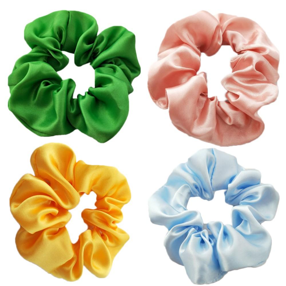 Sét 3 Dây buộc tóc Scrunchies Satin sang mịn HD48 (Giao mầu ngẫu nhiên)