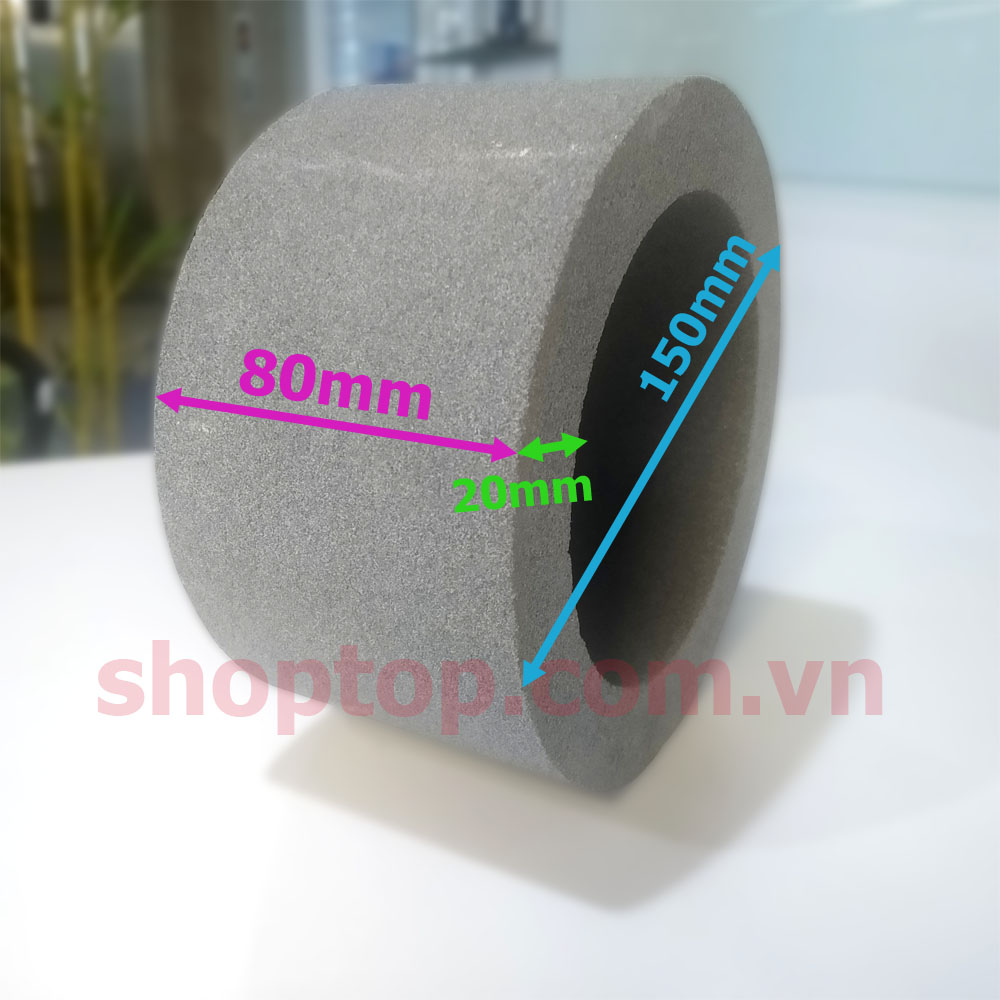 Đá mài ống trụ hình lon bơ đường kính 150mm trục 32mm