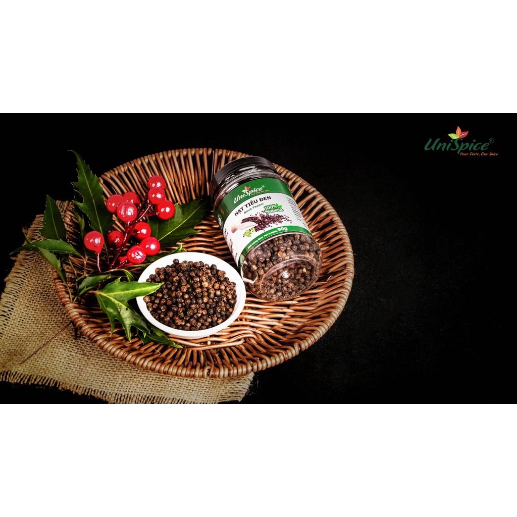 Hạt tiêu đen-Hạt tiêu đen Unispice 90g thơm, cay chất lượng cao.Gia vị tự nhiên