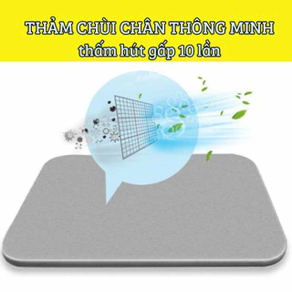 Thảm chùi chân thông minh, chất liệu đá Diatomite siêu thấm, chống trơn trượt, đa năng, khô nhanh trong 15 giây - kích thước 39x60