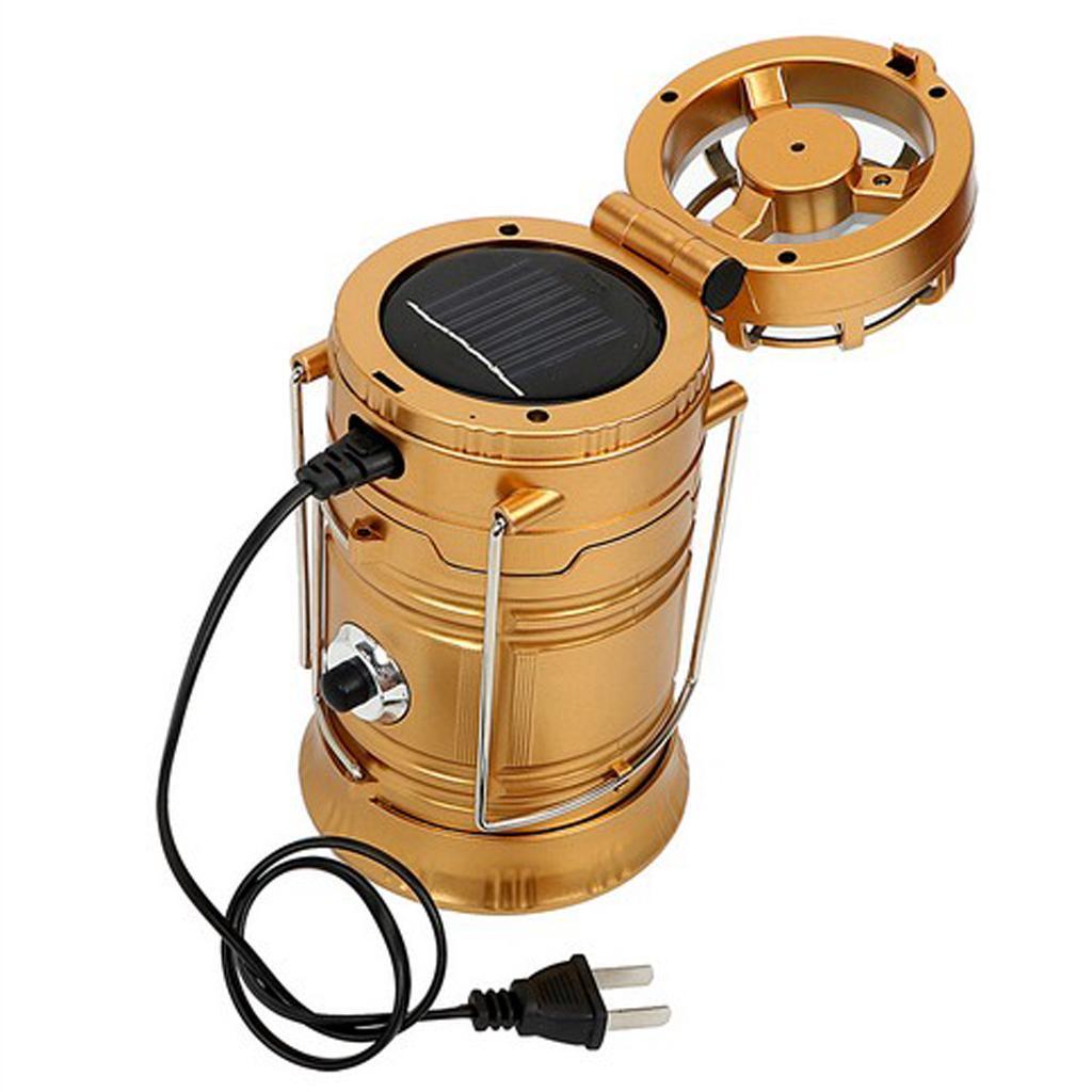 Solar Rechargeable LED Collapsible Camping Light for Outdoor Emergency